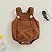 Newborn Baby Boy Girl Fall Clothes Sleeveless Corduroy Romper Overalls Jumpsuits with Pocket Infant Photoshoot Outfits (A Brown, 0-3 Months)