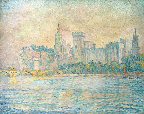 Toile Modern Peinture Avignon Matin Signac 60x90cm pour Sublimer un Grand Mur Vide