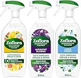 Zoflora Mixed Multipurpose Disinfectant Trigger Spray, 3 x 800ml - Lemon Zing, Midnight Blooms & Linen Fresh (one of each)