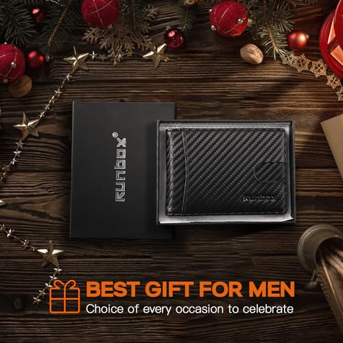 RUNBOX-Slim-Wallet-for-Men-Genuine-Leather-RFID-Blocking-Bifold-Minimalist-Front-Pocket-Mens-Wallet-with-Money-Clip-Thin-Gift-Box
