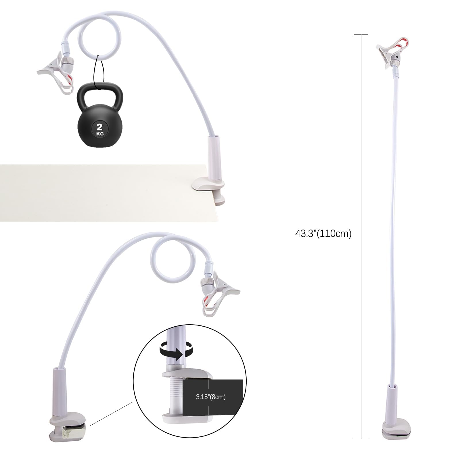Soutien et support pour tuyau CPAP, support de tuyau CPAP pour éviter les fuites et les enchevêtrements de tuyau CPAP, flexible, pour s’adapter à n’importe quelle pièce, réglable et robuste