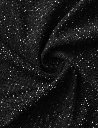 CYCLAMEN 1X-4X Plus Size Sparkle Glitter Ruched Bodycon Mini Wrap Dress Sparkly Sequin Dresses Ruffle Sleeve Party Cocktail3