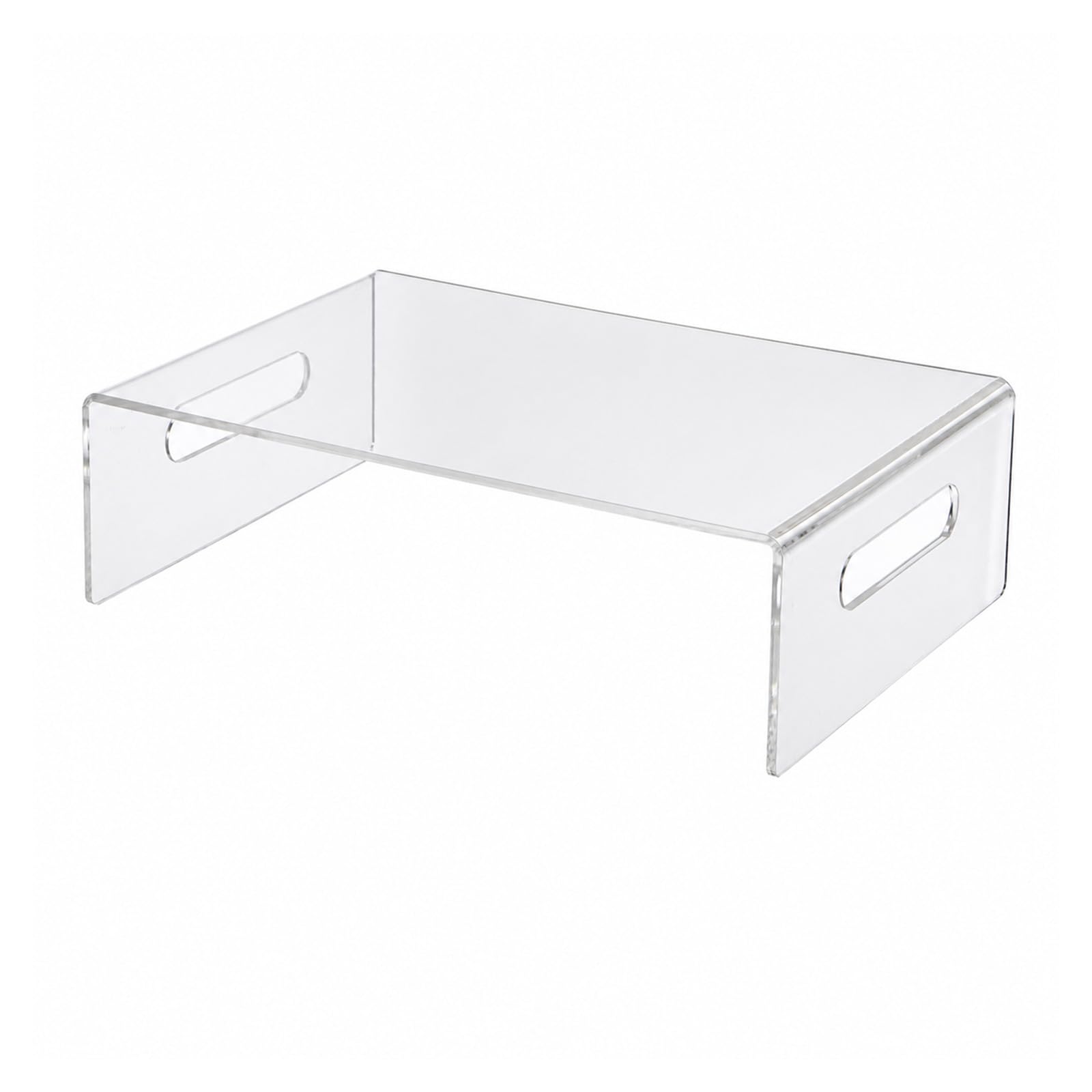 BREEZENEST Clear Acrylic Monitor Stand Riser, Multi-Device Computer Laptop Printer Holder, Premium Home Office Electronics Desk Accessory