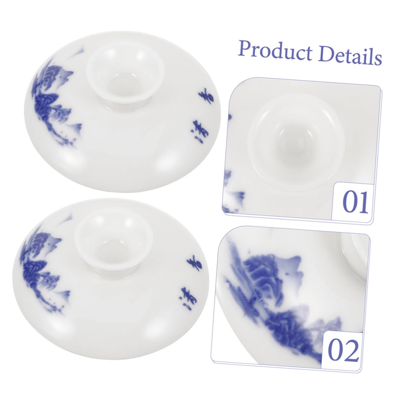 2kawałki Ceramiczna Pokrywka Do Filiżanki Herbaty Retro Osłona Kubek Wodoodporna Pokrywa Filiżankę Elegancki Dodatek Do Zestawu Herbacianego