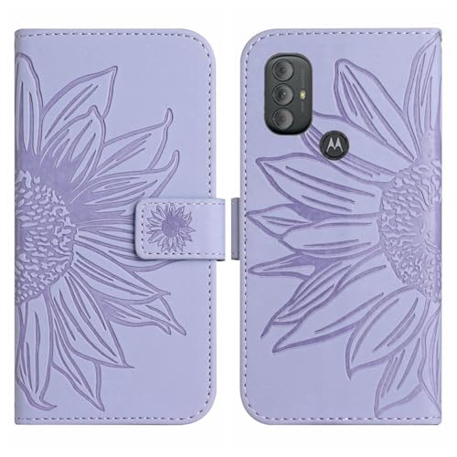 Rfvzubemok Compatible with Motorola Moto G Power 4G (2022) Cover,Compatible with Motorola Moto G Power 4G (2022) Flip Kickstand Card Slots Magnetic Closure Phone Case Purple