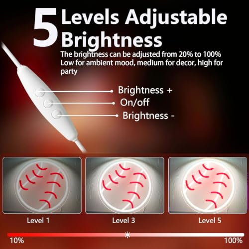 Image of Baseball Neon Lights Dimmable Sport LED Signs Wall Decor for Living Room Bedroom Man Cave Home College Club Shop Birthday Party Gift Art for Kids Fans-12.2 x 12.2IN-USB Powered-Acrylic