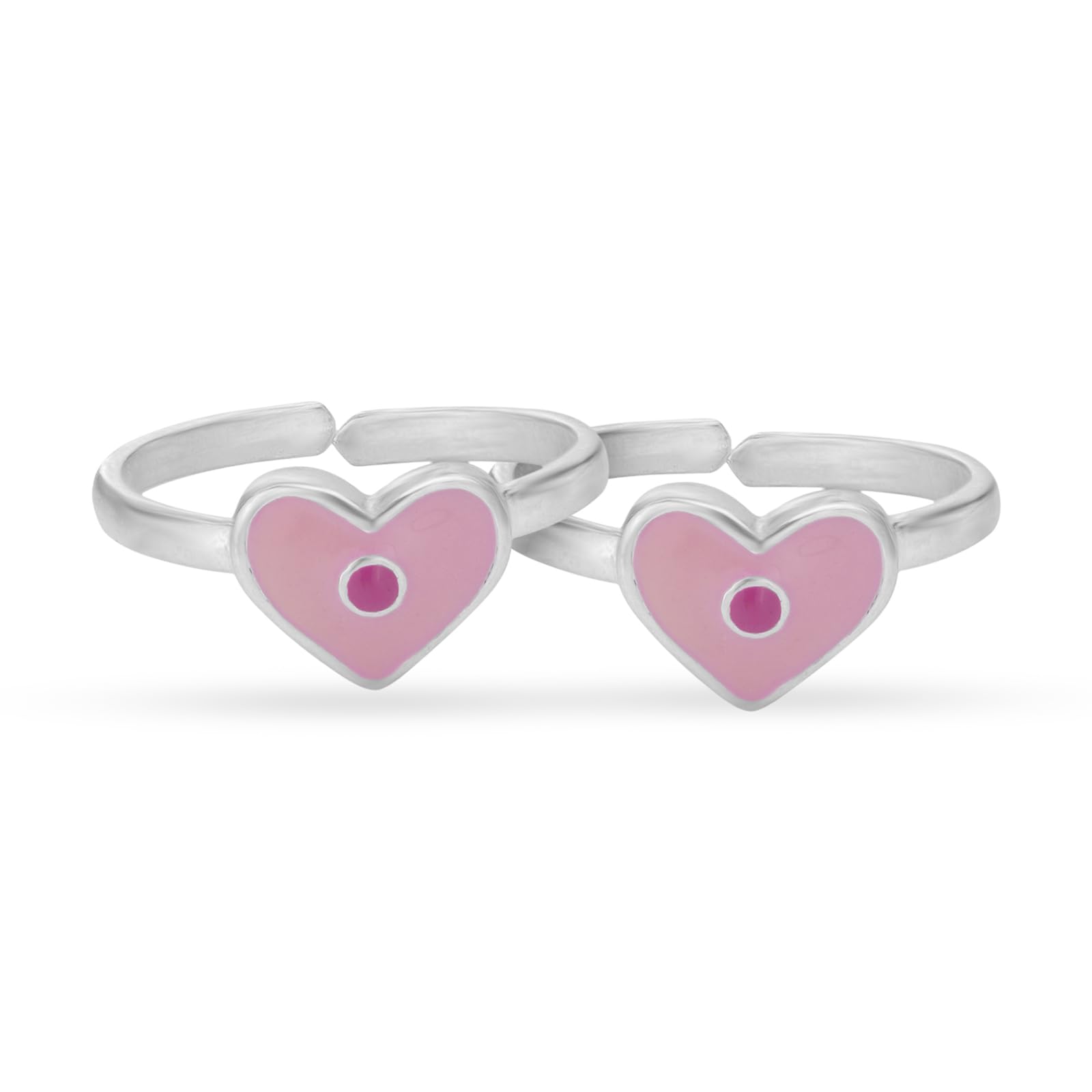 SIJA 925 Sterling Silver Heart Enamel Toe Ring | Adjustable | Silver Toe Rings for Women | With 925 Stamp | Gifts for Women-image-10