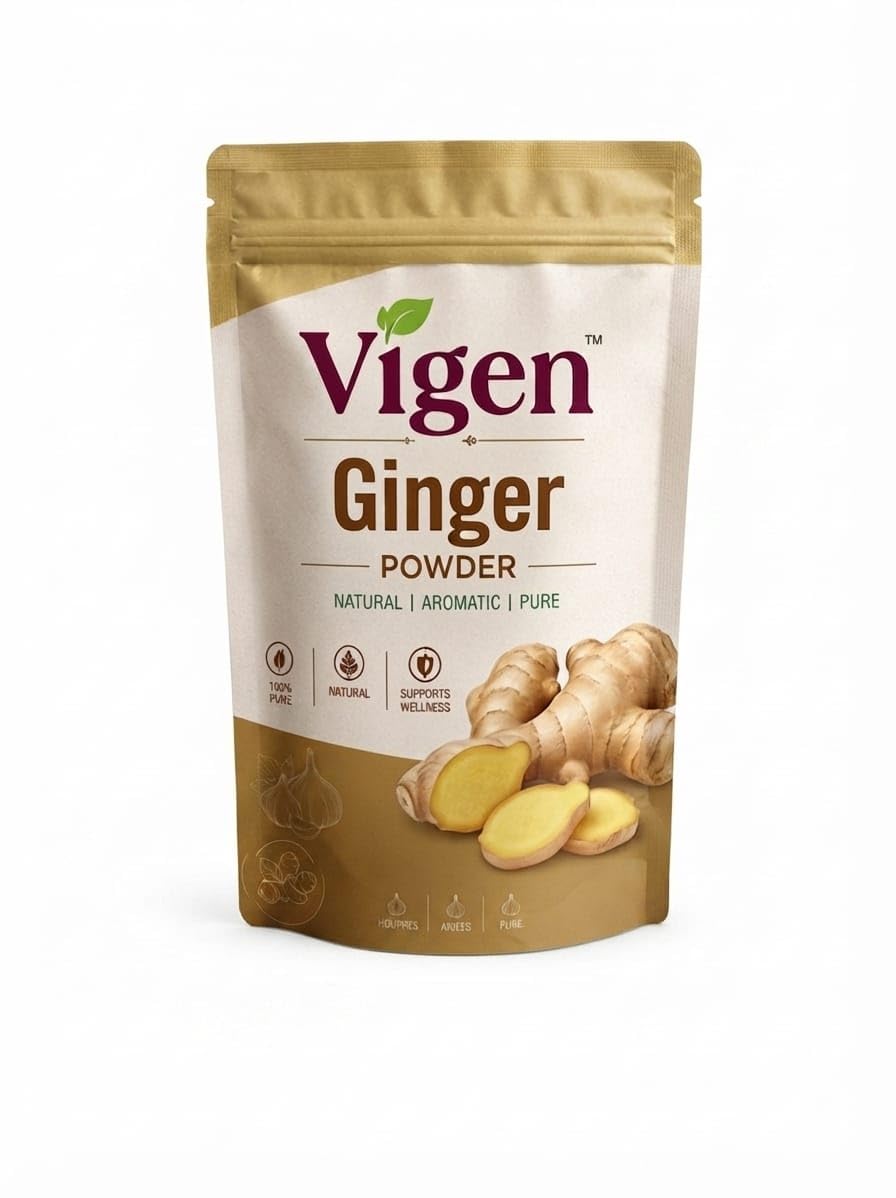 Vigen Ginger Powder 100 g,100% Pure Dry Ginger Powder (Sonth),Natural Spice for Tea, Kadha, Cooking & Baking No Artificial Colors or Preservatives-image-49