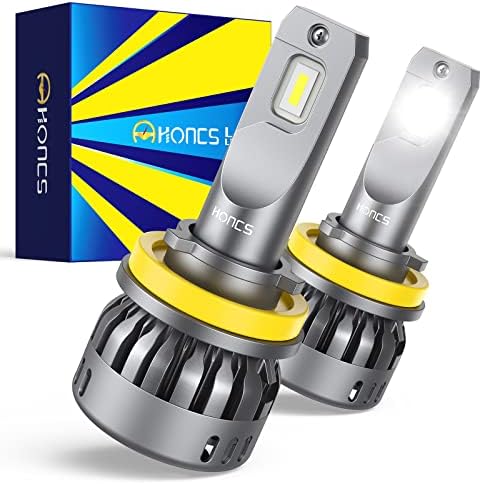 HONCS H11/H9/H8 LED Headlight Bulbs, 60W 14000 Lumens LED High Low Beam Bulbs, 400% Brighter 6500K Cool White LED Headlight Conversion Kit, IP68 Waterproof, Pack of 2