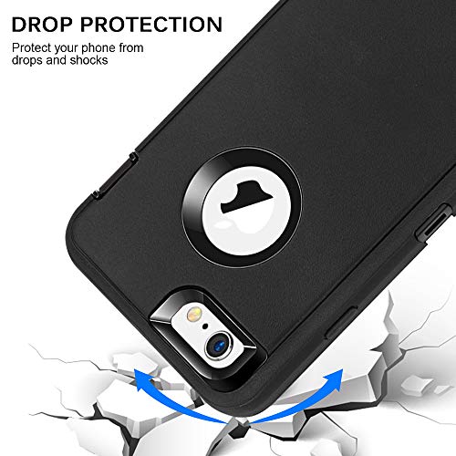 Maxcury Iphone 6 Plus/6S Plus Case, Not For Iphone 6 Or 6S, Heavy Duty Shockproof Series Case For Iphone 6 Plus /6S Plus (5.5") With Built-In Screen Protector Compatible With All Us Carriers (Black) #TOP2