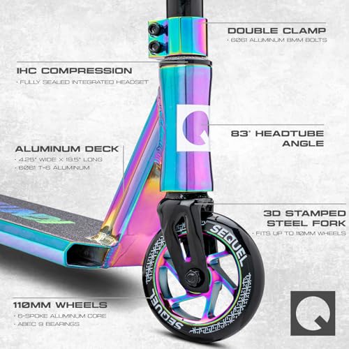 Image of Sequel Ignite Pro Scooter, Pro Stunt Scooter Complete Trick Scooter for Kids 8+, Beginner Skatepark BMX Scooter