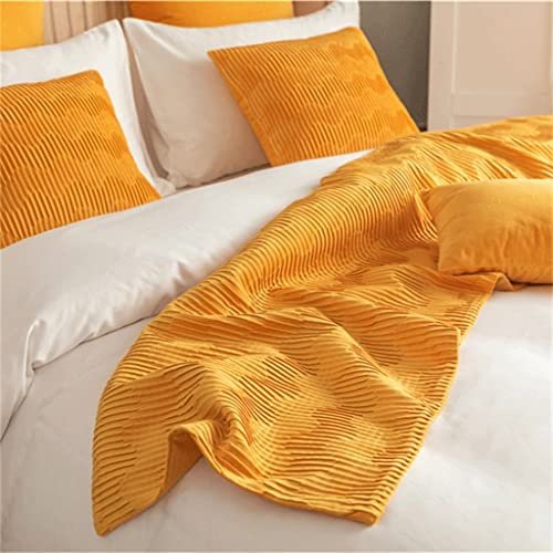 Slatiom Velvet Wavy Bed Flag Bed Runners Home Hotel Decoration Bed Scarf Pattern Throw Double-Faced (Color : Orange, Size : 45X180Cm) #TOP3