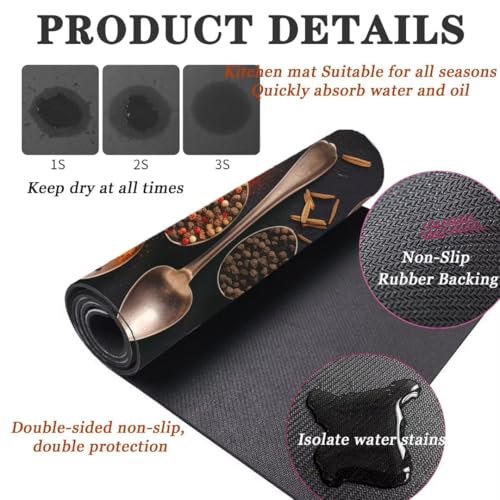 Alfombras de cocina de 2 piezas: pack lavable y antideslizante para comedor y pasillo 4