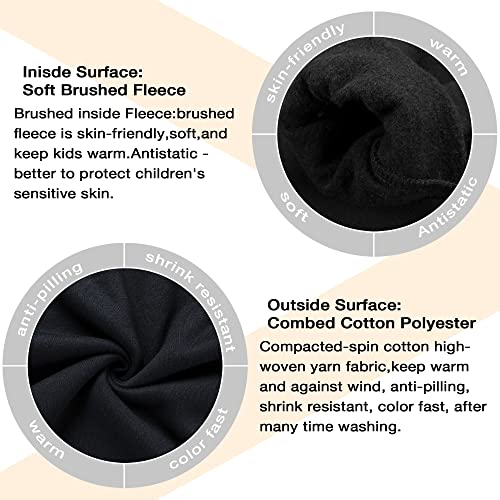 Alwaysone Kids Soft Fleece Casual Sweatshirt Zip Up Hooded Sports Jacket With Pocket Boys Girls Athletic Hoodie 3-12 Years (Black-M) #TOP2