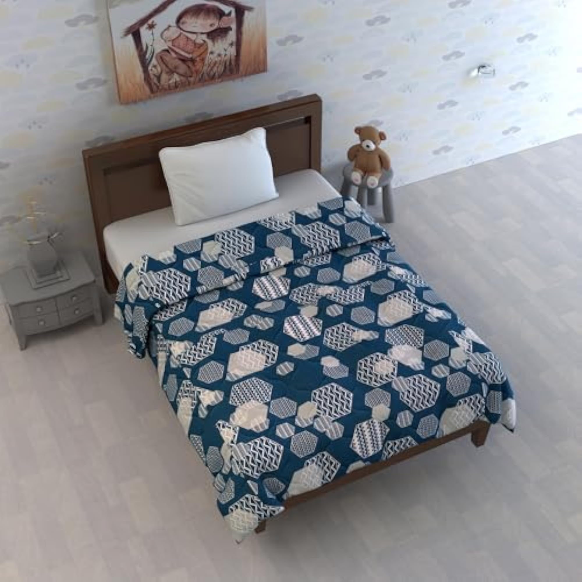 120 GSM Microfiber Reversible Kids Single Bed Comforter, Lightweight