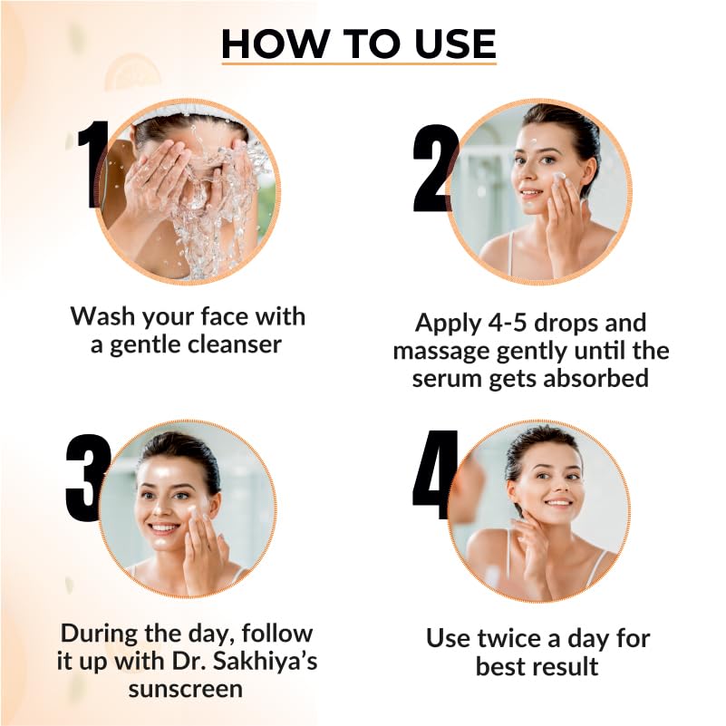 Image of Dr. Sakhiya's 25% Vitamin C Serum with Glutathione, Plant Exosomes & Alpha Arbutin | Lightweight, Non-Greasy | For Dull, Pigmented & Uneven Skin Tone - 30ml