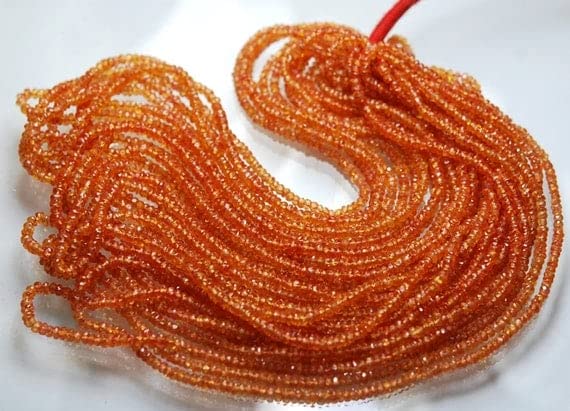 Saphir orange naturel de qualité supérieure LKBEADS en perles rondelles facettées 3mm