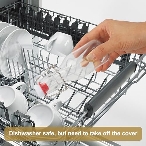 Nuangoo 12 Stück 100ml mit Bügelverschluss, Glasflaschen zum Befüllen,Kleine Flaschen zum Befüllen,Wiederverwendbare Flaschen zum Selbstbefüllen, für Saft, Öl & Essig (100ML)