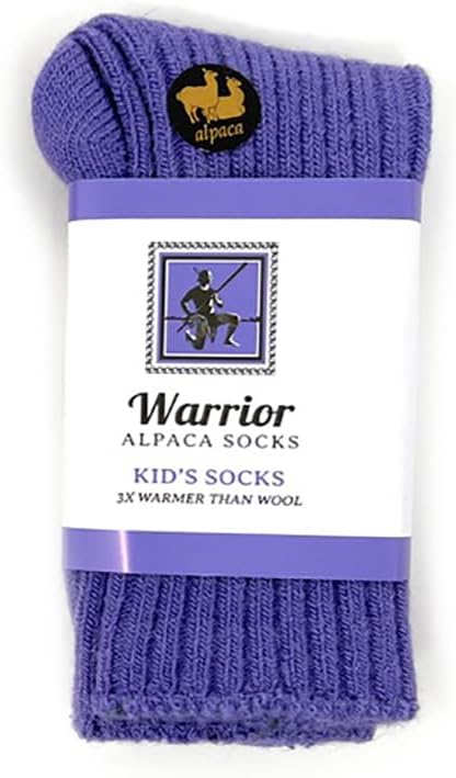 WARRIOR ALPACA SOCKS - Superfine Alpaca Wool Socks For Boy's And Girl's - Cuff-able Crew - Solid – Ribbed