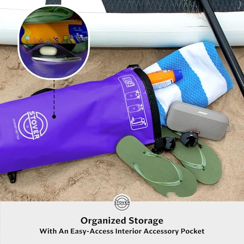 Image of STOVER 5 /10 /25 /30 /40L Waterproof Dry Bag, Medium Lightweight Roll Top Dry Bag Backpack w /Waterproof Phone Case, Kayaking, Travel, Hiking, Fishing, Tubing, Camping, the Beach, Men /Women (Purple)