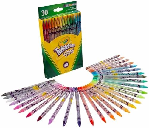 Crayola Twistables Colored Pencils for Kids 30 Count, Always Sharp Color Pencil Set for Coloring Books, No Sharpening/Peeling Needed, Safe & Non-toxic, Ages 3+, Protected Color Core, Premium Materials