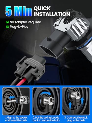 Bombillas LED 9005 9006 Combo RCJ para Luces de Coche Cortas y Largas 6000K Kit de 4 3