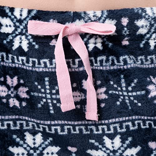 Image of Fruit of the Loom Women's Sueded Jersey Crew Top and Fleece Pant Sleep Set
