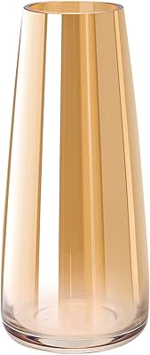 WOLAFOO Jarrón de Cristal sin Plomo, jarrón de Hierba de Las Pampas, 22 cm Jarrón de Cristal de Estilo Minimalista para Navidad, salón/Oficina/Cocina, Regalo Decorativo para una habitación, 1ud.