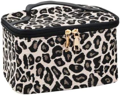 Neceser Mujer Viaje Estuche Brochas Maquillaje Estampado Leopardo...