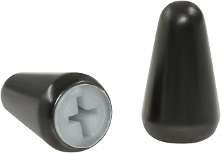 2 Pcs Matte Black Guitar 5 Ways Switch Tips,Pickup Selector Switch Caps Metal Switch Knobs for USA Fender Strat Tele