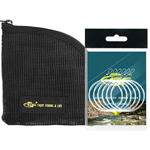 Sf Fly Fishing Leader Wallet Quick-Drying 7 Slots Black Mesh Tippet Tapered Leader Polyleader Shooting Heads Sink Tip Case Storage Fly Leader Pocket For Saltwater Freshwater Large #TOP1