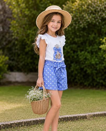 Image of Girls Summer Outfits Cute Sleeveless Top High Waisted Short Sets with Pockets Teen Girl Clothes Size 6-14 T