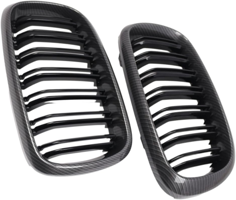 Kidney Front Bumper Grilles Grill, 2014-2021 Compatible with BMW X5 Series F15, X6 series F16, X5M F85, X6M F86, Carbon Fiber Front Bumper Hood Kidney Grille 51117294486 51117294485