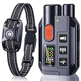 Dog Shock Collar with Remote – 3300ft Range, Waterproof & Rechargeable, Adjustable Beep, Shock, Vibration & Ultrasonic Modes, Dog Training Collar for Obedience & Behavior Control, Navy Blue