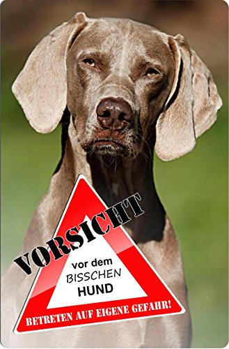 Preisvergleich Produktbild +++ WEIMARANER - Metall WARNSCHILD Schild Hundeschild Sign - WEI 03 T3