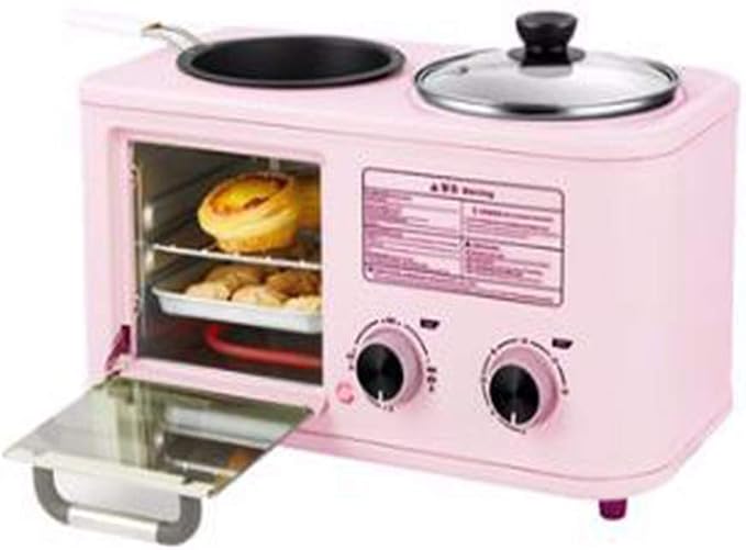 Mini Forno del Pane Forno per La Pizza Padella Tempo E Temperatura  Regolabili,Blue Mini Macchina Elettrica per La Colazione Domestico 3 in 1  Macchina Prima Colazione lencicol Elettrodomestici speciali Casa e cucina