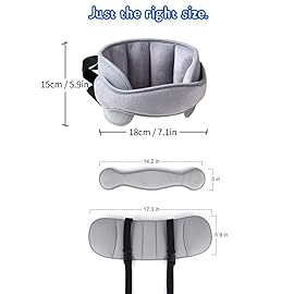 StoHua Baby Car Seat Head Support Band - Comfortable Head & Neck Pillow Support, AdjustableCar Seat Neck Relief, Grey