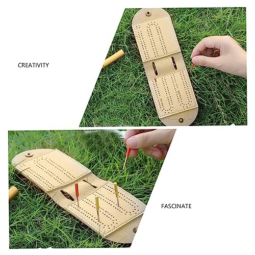Juego de Mesa Tablero Cribbage de Cuero para Viaje miniatura 4