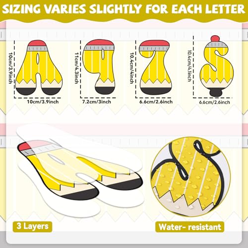260 PCS Bulletin Board Letters for Classroom 4” Letters Combo Pack Set Pencil Checkered Car Classroom Decorations Alphabet Numbers Symbols Letters for Bulletin Board Cutouts Card for Classroom Decor