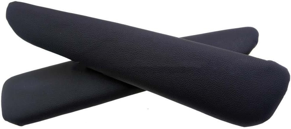 Fits 1999-2004 BMW E46 Real Black Leather Armrest Covers Door Panels (Leather Part Only)