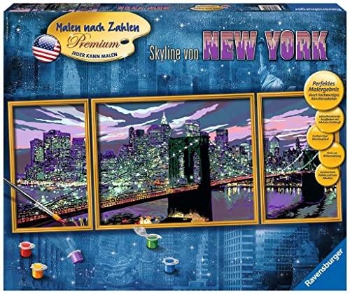 Ravensburger Malen nach Zahlen 28951 - Skyline von New York – ab 14 Jahren: Ohne Rahmen!