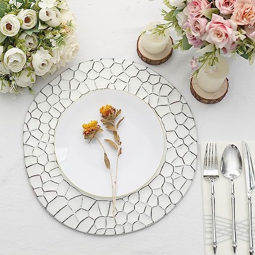 Platos desechables redondos blancos mate 13" pack x6 miniatura 2
