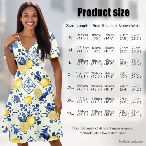 Image of Women's Summer Dresses Short Sleeve Formal Dresses with Pockets | Lightweight polyester fabric delivers cool airflow during hot summer outdoor activities