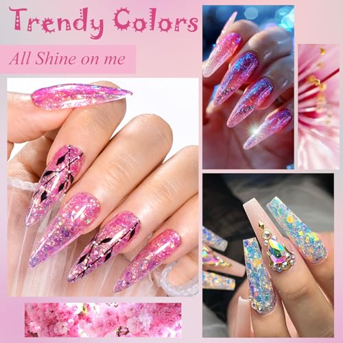 Set de esmaltes de gel jelly glitter 8 piezas miniatura 7