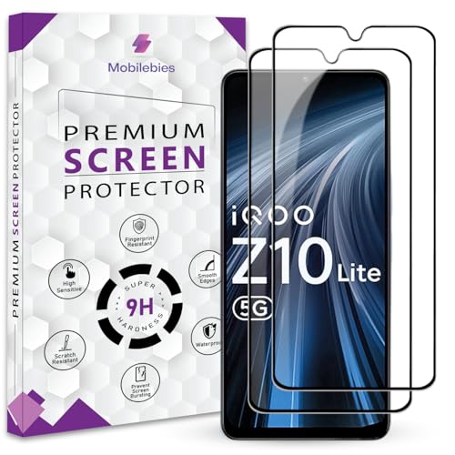 Image of Premium Tempered Glass Screen Protector Guard For iQOO Z10 Lite 5G (6.74 Inch, Pack of 2) | Edge to Edge Coverage With Easy to installation kit