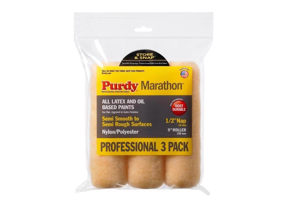 Purdy 14B861100 Marathon - Paquete múltiple de 1/2 pulgada, paquete de 3, amarillo, 9 x 1/2 pulgadas