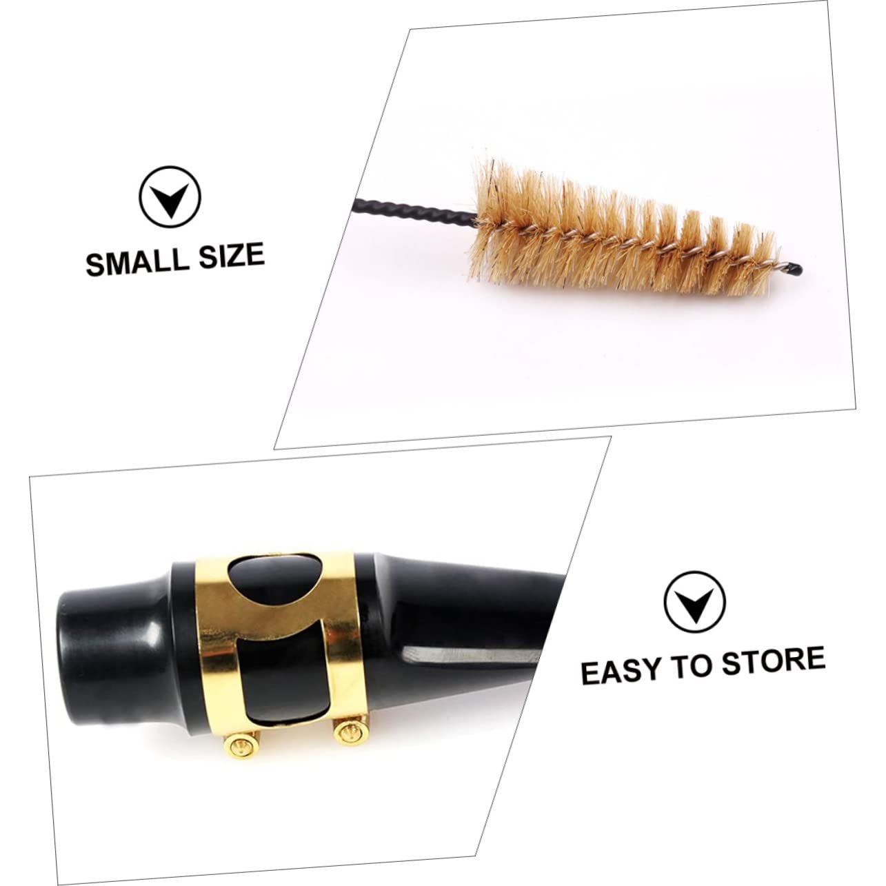 Milisten Tenor Sax Ligature Cleaning Brush Saxophone Swab Tool Clarinet Accessories Music Instrument Care Kit