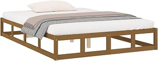 vidaXL Estructura Cama Somier de Madera Maciza, 200 x 200 cm, Color Marrón Miel