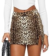 DooMoni Womens Mini Skirt Short Skorts Mid Waist Side Split Bodycon Pencil y2k Sexy Skirts Shorts