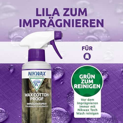Nikwax Wax Cotton Proof 300ml - Imprägniermittel für Jacken & Outdoor-Ausrüstung aus der gewachster Baumwolle – Erneuert die Imprägnierung, reduziert Wasseraufnahme & verbessert Isoliereigenschaften